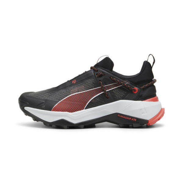 Explore NITRO Women's Hiking Shoes in Black/Active Red/Silver Mist, Size 9, Textile by PUMA Shoes