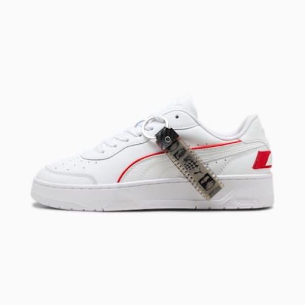 F1Â® CA Match Unisex Sneakers in White/Pop Red, Size 4.5, Textile by PUMA