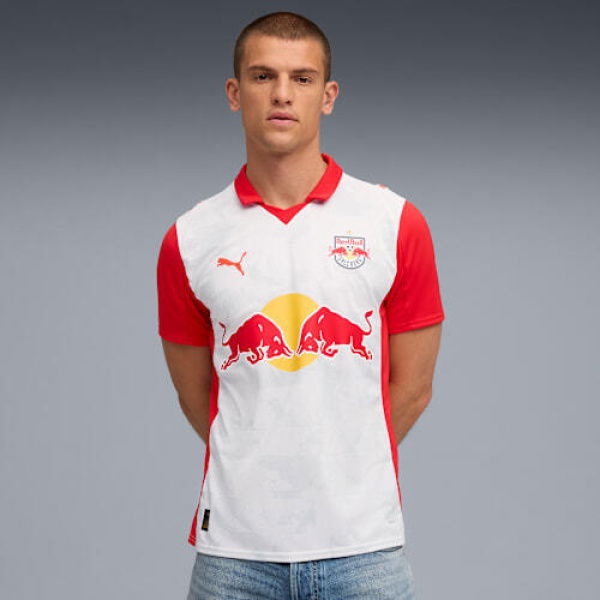 FC Red Bull Salzburg 25/26 Home Jersey Shirt Men in White/Red, Size Small, Polyester by PUMA