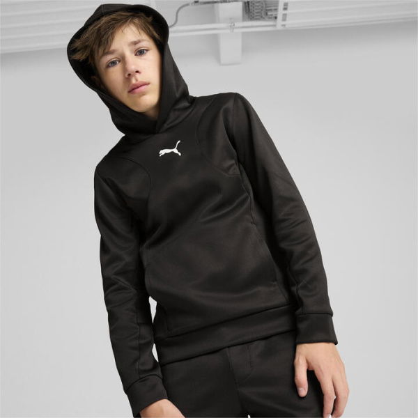 FIT Hoodie Youth in Black, Size 6, Cotton by PUMA