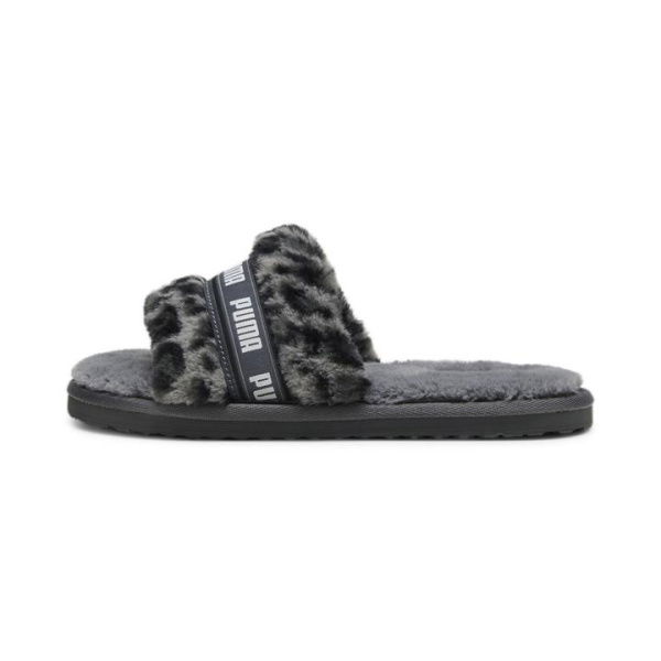 Fluff I Am The Drama Slides in Mineral Gray/Stormy Slate/Black, Size 6, Textile by PUMA