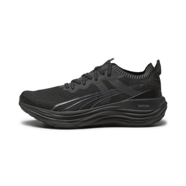 ForeverRun NITRO Knit Men's Running Shoes in Black/Shadow Gray, Size 9, Synthetic by PUMA Shoes