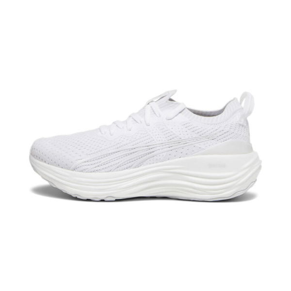 ForeverRun NITRO Knit Women's Running Shoes in White/Feather Gray, Size 8.5, Synthetic by PUMA Shoes