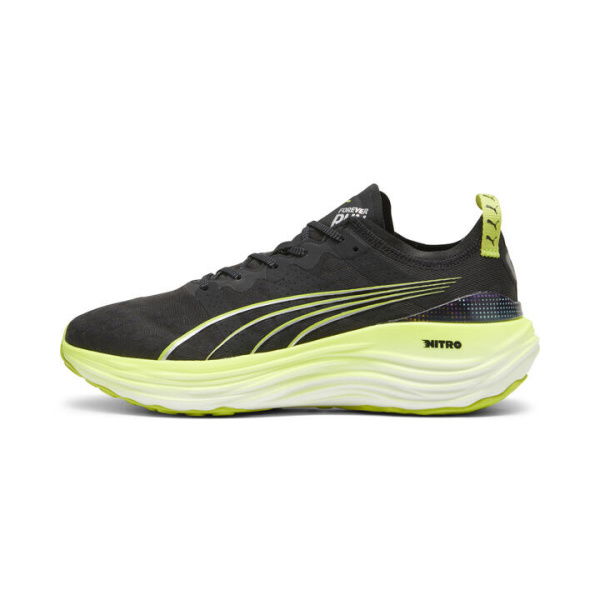 ForeverRun NITROâ„¢ Men's Running Shoes in Black/Lime Pow/Mineral Gray, Size 7, Synthetic by PUMA Shoes