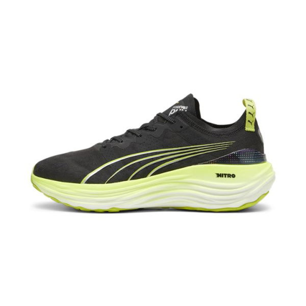 ForeverRun NITROâ„¢ Men's Running Shoes in Black/Lime Pow/Mineral Gray, Size 8, Synthetic by PUMA Shoes