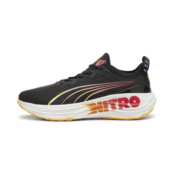 ForeverRun NITROâ„¢ Men's Running Shoes in Black/Sun Stream/Sunset Glow, Size 7.5, Synthetic by PUMA Shoes