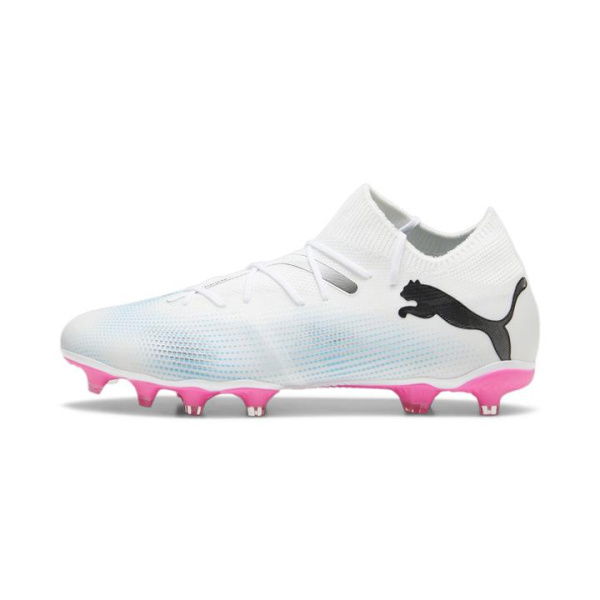 FUTURE 7 MATCH FG/AG Men's Football Boots in White/Black/Poison Pink, Size 9.5, Textile by PUMA Shoes
