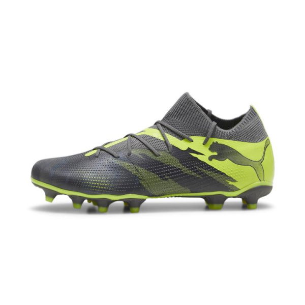 FUTURE 7 MATCH RUSH FG/AG Men's Football Boots in Strong Gray/Cool Dark Gray/Electric Lime, Size 8, Textile by PUMA Shoes