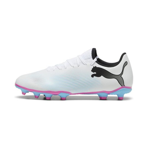 FUTURE 7 PLAY FG/AG Men's Football Boots in White/Black/Poison Pink, Size 11, Textile by PUMA Shoes