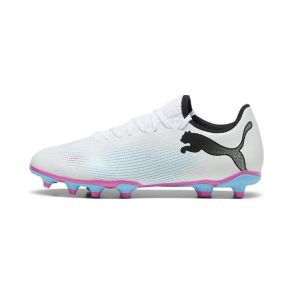FUTURE 7 PLAY FG/AG Men's Football Boots in White/Black/Poison Pink, Size 9.5, Textile by PUMA Shoes