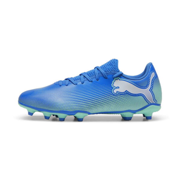 FUTURE 7 PLAY FG/AG Unisex Football Boots in Hyperlink Blue/Mint/White, Size 10, Textile by PUMA Shoes