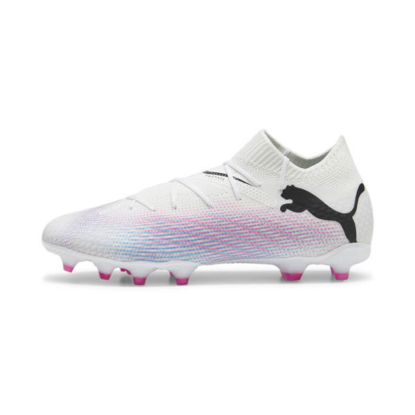 FUTURE 7 PRO FG/AG Men's Football Boots in White/Black/Poison Pink, Size 11.5, Textile by PUMA Shoes