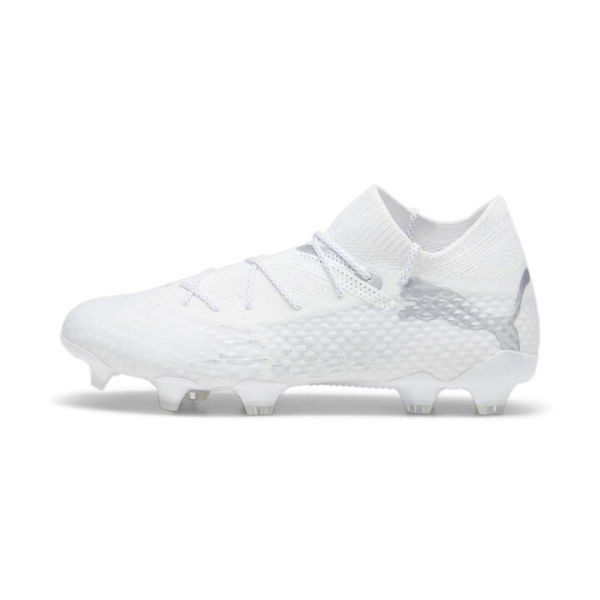 FUTURE 7 ULTIMATE FG/AG Unisex Football Boots in Silver/White, Size 10, Textile by PUMA Shoes