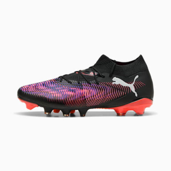 FUTURE 8 MATCH FG/AG Unisex Football Boots in Black/White/Glowing Red, Size 14, Textile by PUMA Shoes