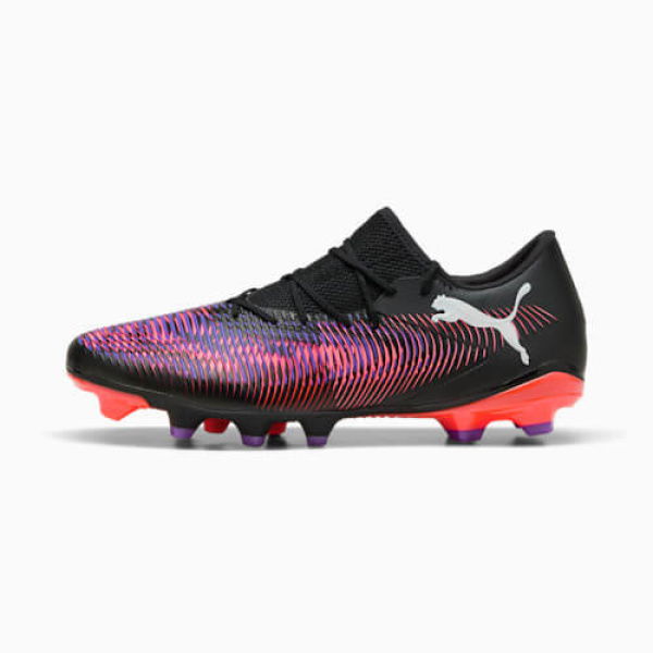 FUTURE 8 MATCH FG/AG Unisex Low Football Boots in Black/White/Glowing Red, Size 7, Textile by PUMA