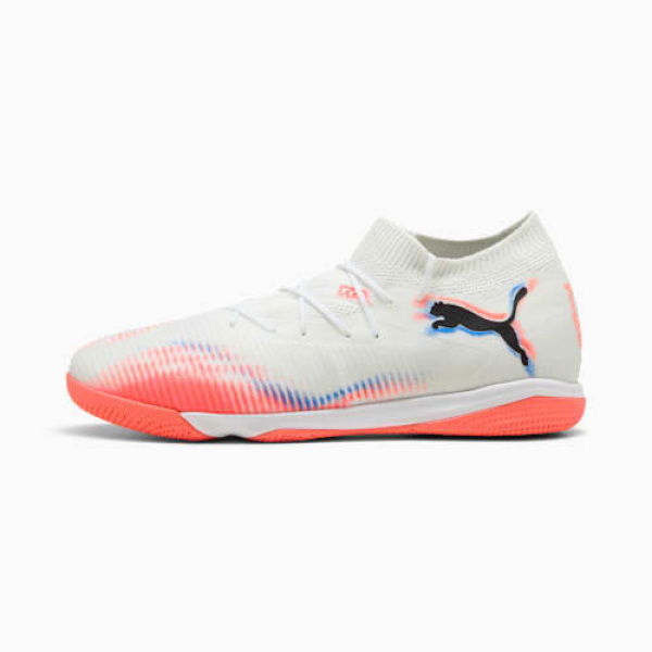 FUTURE 8 MATCH Unisex Futsal Boots in White/Black/Glowing Red, Size 4, Synthetic by PUMA Shoes