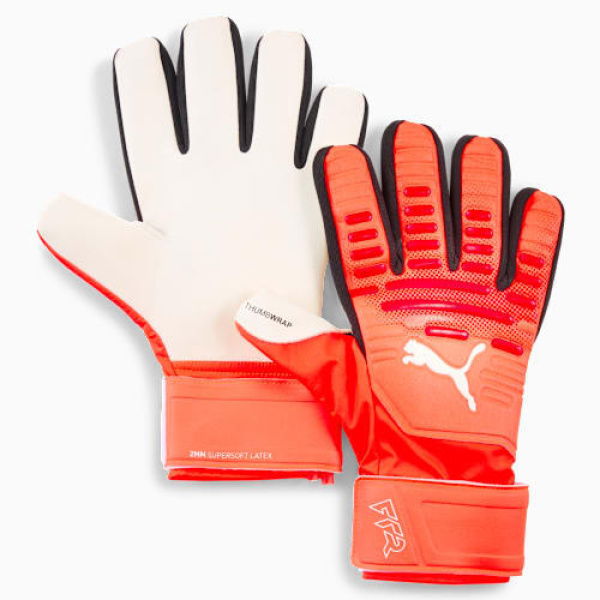 FUTURE Play NC Goalkeeper Gloves Unisex in Glowing Red/Red/Black, Size 7, Latex by PUMA