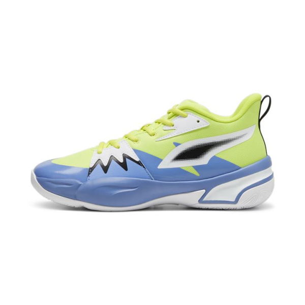 Genetics Unisex Basketball Shoes in Electric Lime/Blue Skies, Size 10, Textile by PUMA Shoes