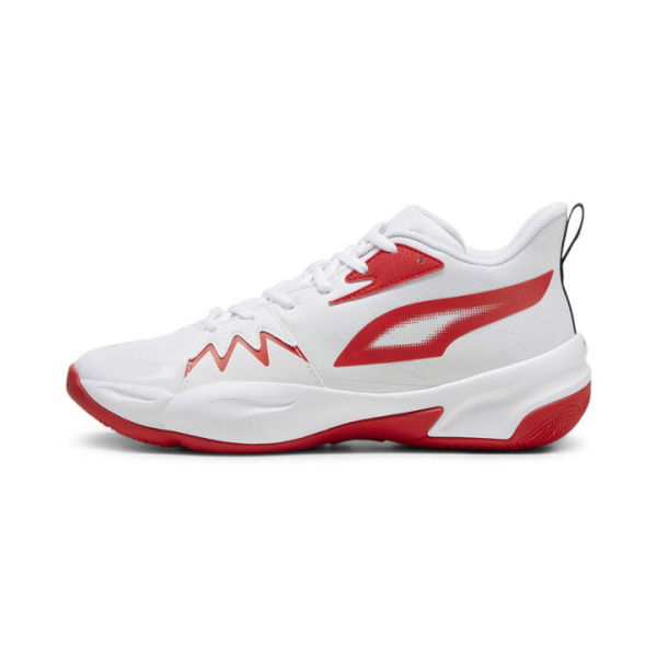 Genetics Unisex Basketball Shoes in White/For All Time Red, Size 10, Textile by PUMA Shoes