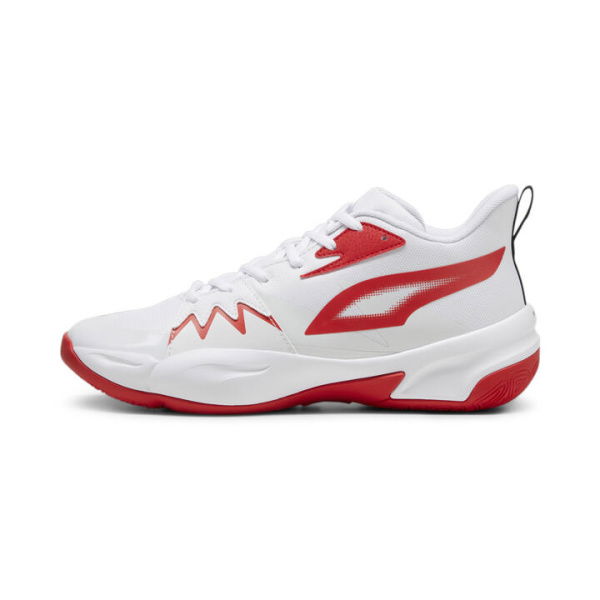Genetics Unisex Basketball Shoes in White/For All Time Red, Size 8, Textile by PUMA Shoes