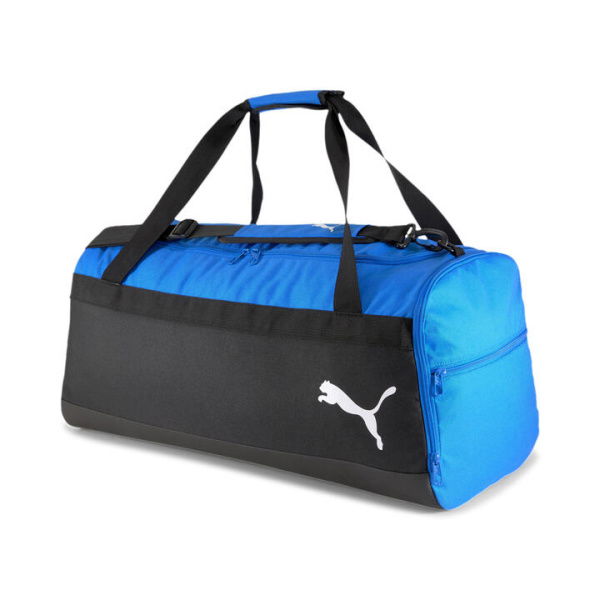 GOAL Medium Duffel Bag Bag in Electric Blue Lemonade/Black, Polyester by PUMA