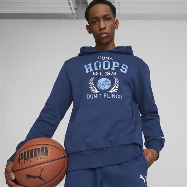 Graphic Booster Men's Basketball Hoodie in Persian Blue, Size Large, Cotton by PUMA
