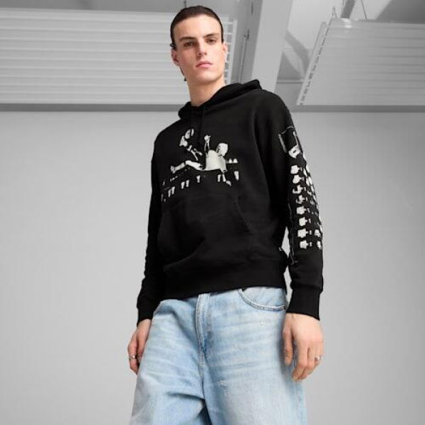 GRAPHICS Men's Football Hoodie in Black, Size 2XL, Cotton by PUMA