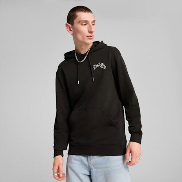 GRAPHICS Men's Hotel Hoodie in Black, Size Small, Cotton by PUMA