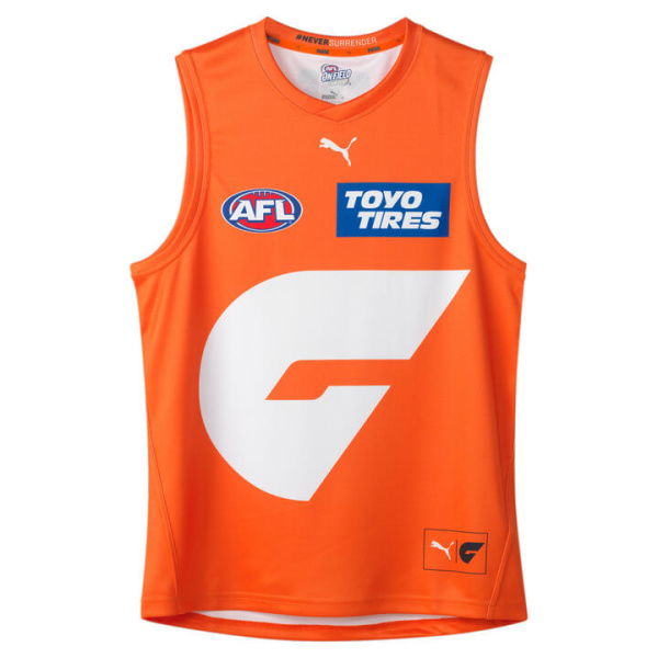 GWS GIANTS 2024 Menâ€™s Replica AWAY Guernsey in Orange Tiger/Giants Away, Size Small by PUMA