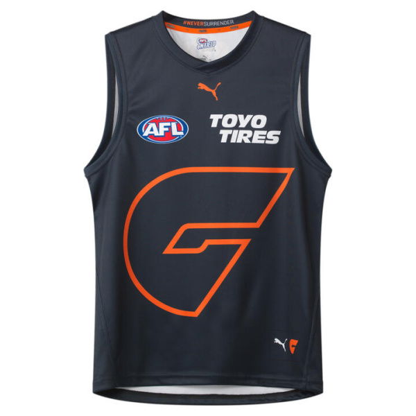 GWS GIANTS 2024 Menâ€™s Replica CLASH Guernsey in Midnight Navy/Giants Clash, Size Small by PUMA