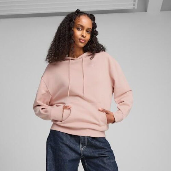 HER Relaxed Women's Hoodie in Rose Quartz, Size XS, Cotton by PUMA