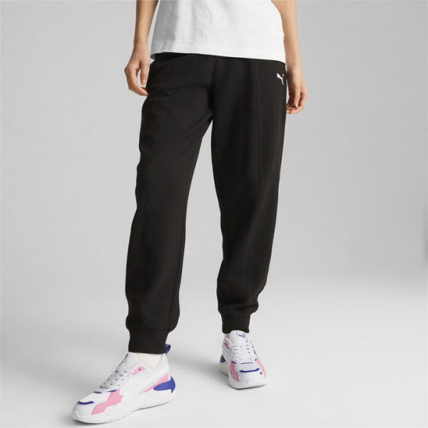 HER Women's High Waist Pants in Black, Size Large, Cotton/Polyester/Elastane by PUMA