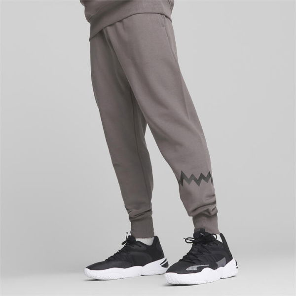 Hoops Team Men's Basketball Sweatpants in Cool Dark Gray, Size Medium, Cotton/Polyester by PUMA