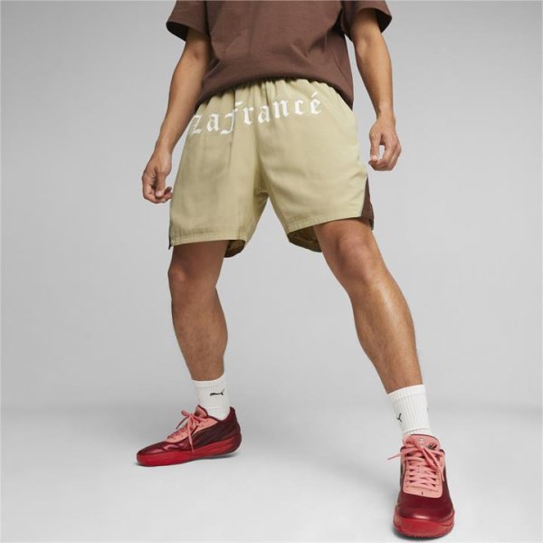 HOOPS x LaFrancÃ© Men's Woven Shorts in Sand Dune/Chestnut Brown, Size Small, Cotton by PUMA