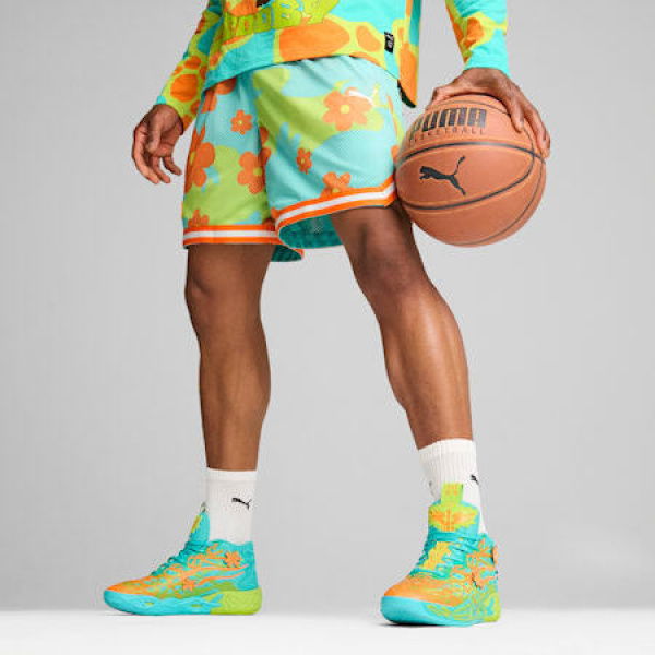 HOOPS x SCOOBY DOO Men's Shorts in Aquatic/Lime Smash/Aop, Size Medium, Polyester by PUMA