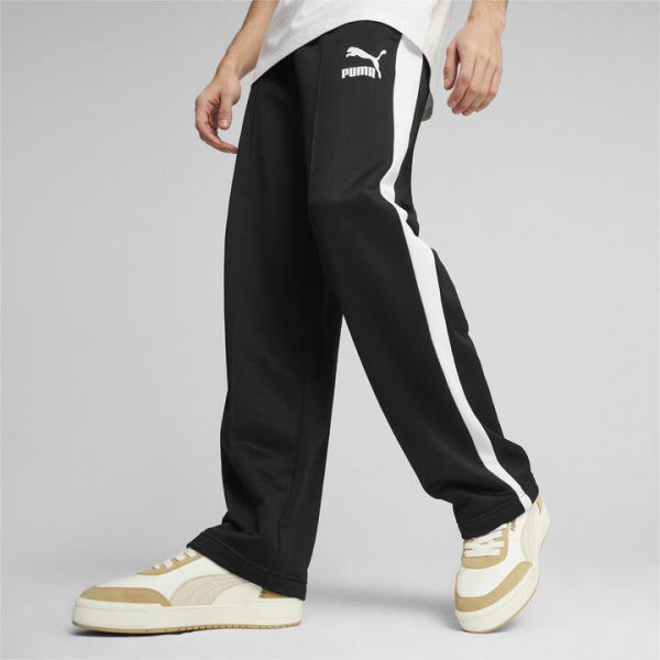 ICONIC T7 Men's Track Pants in Black, Size Large, Polyester/Cotton by PUMA