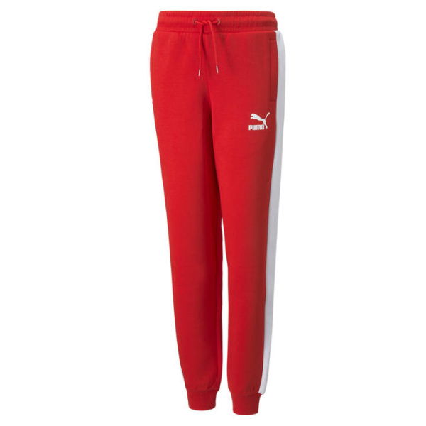 Iconic T7 Track Pants Youth in High Risk Red, Size 4T, Cotton/Polyester by PUMA