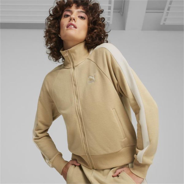 ICONIC T7 Women's Track Jacket in Prairie Tan, Size Medium, Cotton/Polyester by PUMA