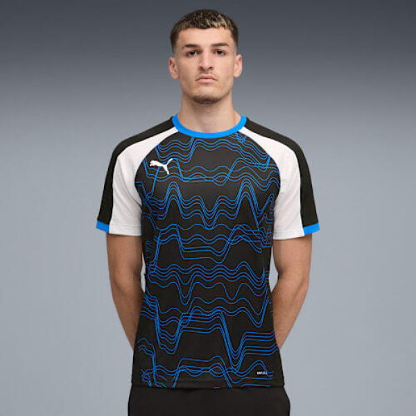 IndividualLIGA Graphic Men's Football Jersey Shirt in Black/White/Ultra Blue, Size Medium, Polyester by PUMA