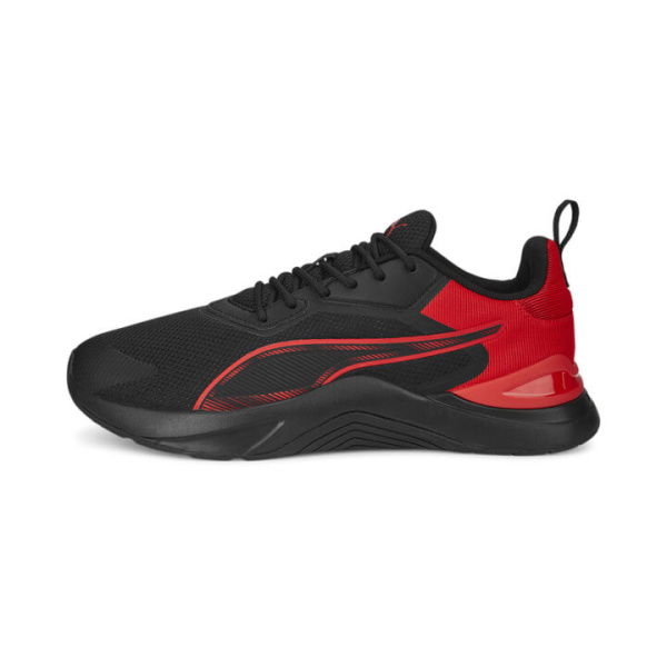 Infusion Unisex Training Shoes in Black/For All Time Red, Size 10, Textile by PUMA Shoes