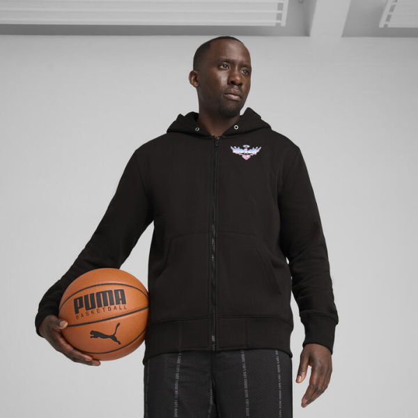 Iridescent Hornets Men's Basketball Hoodie in Black, Size XL, Cotton/Polyester by PUMA