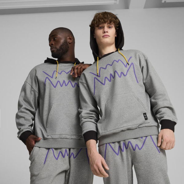 Jaws Core Men's Basketball Hoodie 2.0 in Medium Gray Heather/Black, Size Large, Cotton by PUMA