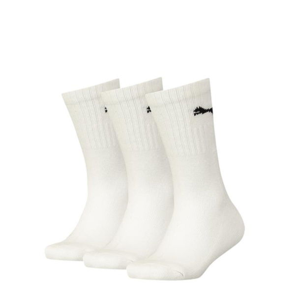 Junior Sport Socks 3 Pack - Youth 8-16 years in White, Size 10