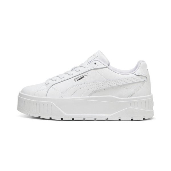 Karmen II Leather Women's Sneakers in White/Silver, Size 7, Textile by PUMA Shoes