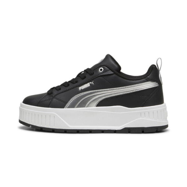 Karmen II Metallic Dream Women's Sneakers in Black/Matte Silver, Size 5.5, Textile by PUMA Shoes