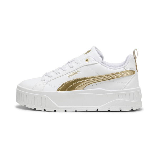 Karmen II Metallic Dream Women's Sneakers in White/Matte Gold, Size 5.5, Textile by PUMA Shoes