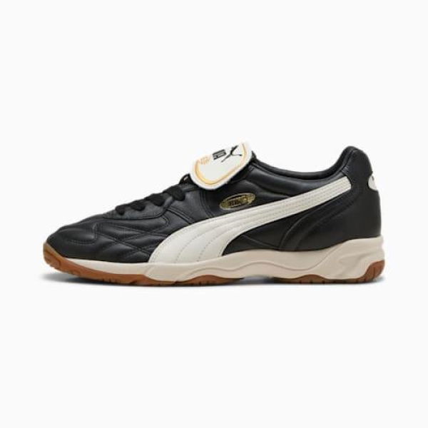 King Indoor Unisex Sneakers in Black/Warm White, Size 6.5, Synthetic by PUMA