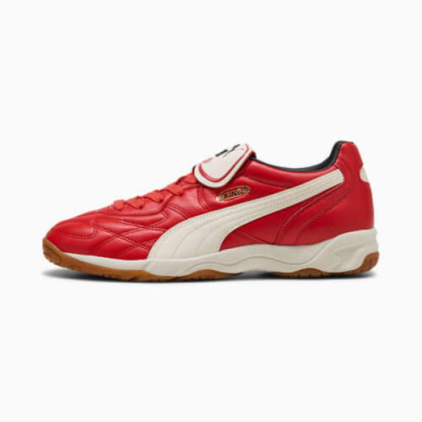 King Indoor Unisex Sneakers in Red Fire/Frosted Ivory, Size 4, Synthetic by PUMA Shoes