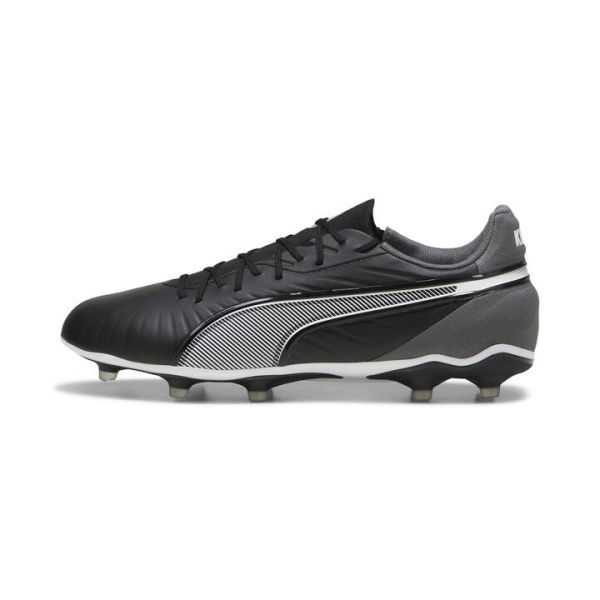 KING MATCH FG/AG Football Boots in Black/White/Cool Dark Gray, Size 9 by PUMA Shoes