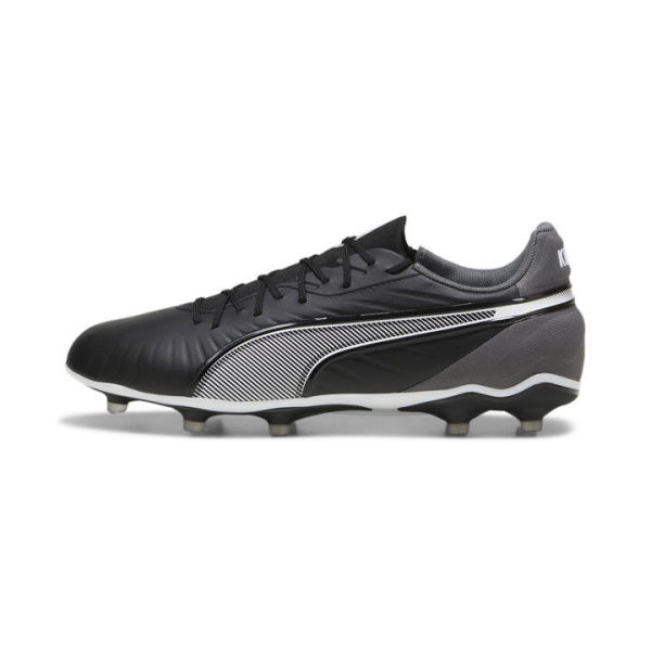 KING MATCH FG/AG Unisex Football Boots in Black/White/Cool Dark Gray, Size 10, Textile by PUMA Shoes